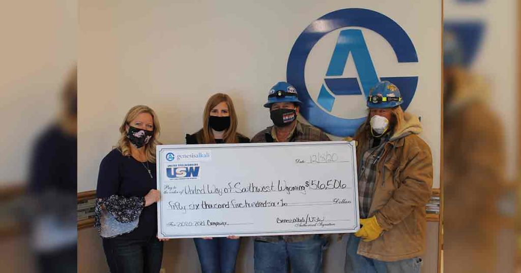 United Way Receives $56,506 From Genesis Alkali Employees