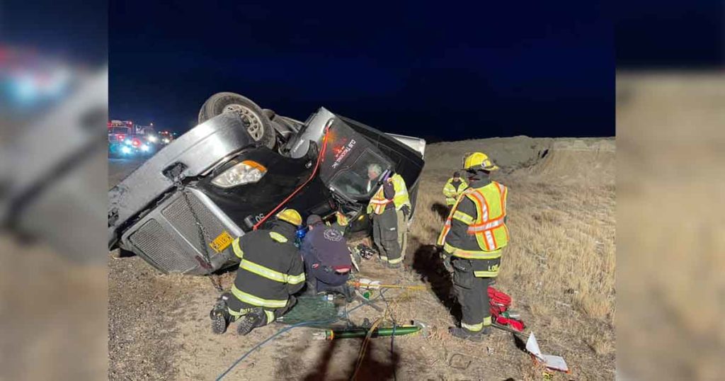 PHOTOS: Trapped Driver Rescued After Rollover on I80
