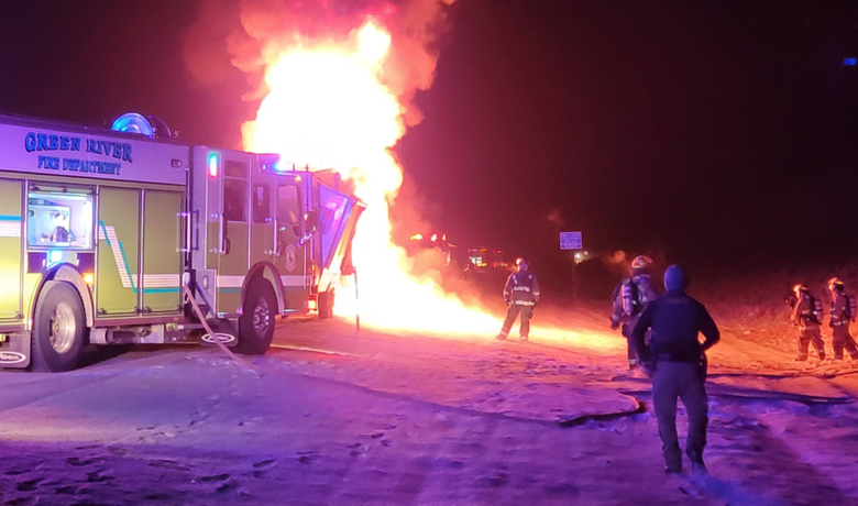 Firefighters Extinguish Fire on I-80
