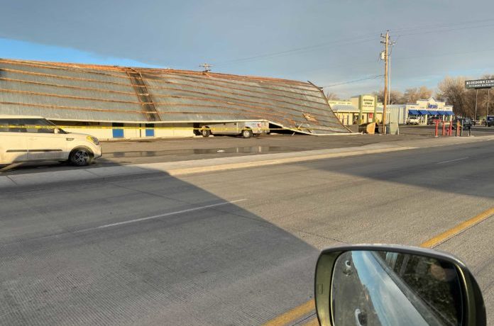 PHOTOS: Riverton Business Loses Roof in Strong Winds Monday Morning