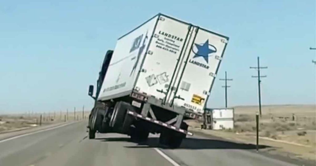 Video Shows Trailer Lose Control in Wyoming’s High Winds on Monday