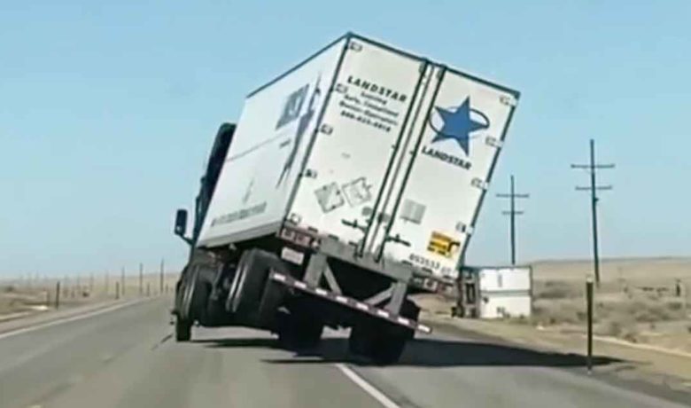 Video Shows Trailer Lose Control in Wyoming’s High Winds on Monday