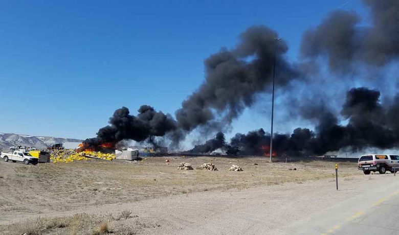I80 Eastbound to Remain Closed for Hours after 2 Semi Trucks Collided near Rock Springs