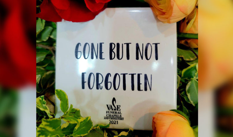 Pick Up Your Gone But Not Forgotten Commemorative Tile from Vase
