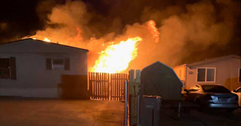 Rock Springs Mobile Home Destroyed in Fire Last Night