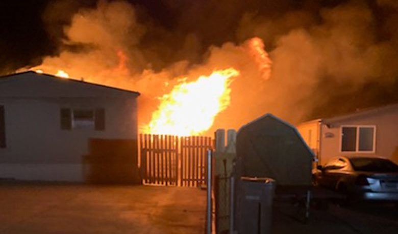 Rock Springs Mobile Home Destroyed in Fire Last Night