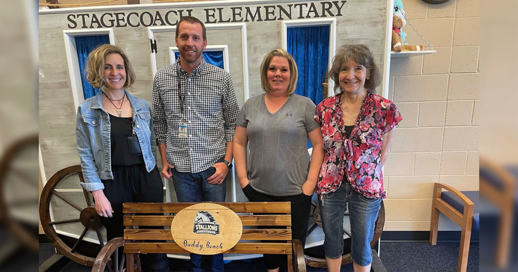 Woman’s Club Donates Benches to Stagecoach and Northpark Elementary Schools