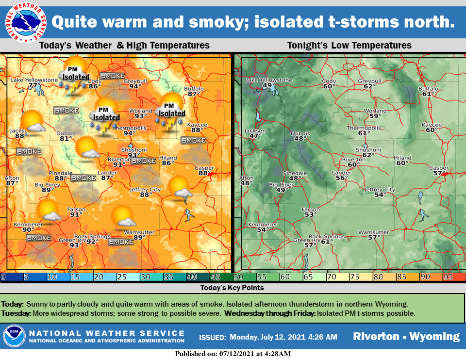 Sunny with a High Near 83
