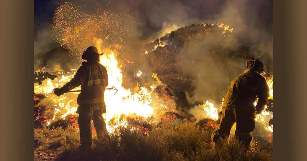 Agencies Unite to Battle Hay Fire Along Highway 372 Monday