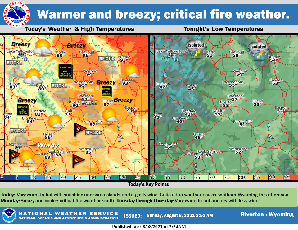 Sunny with a High Near 86