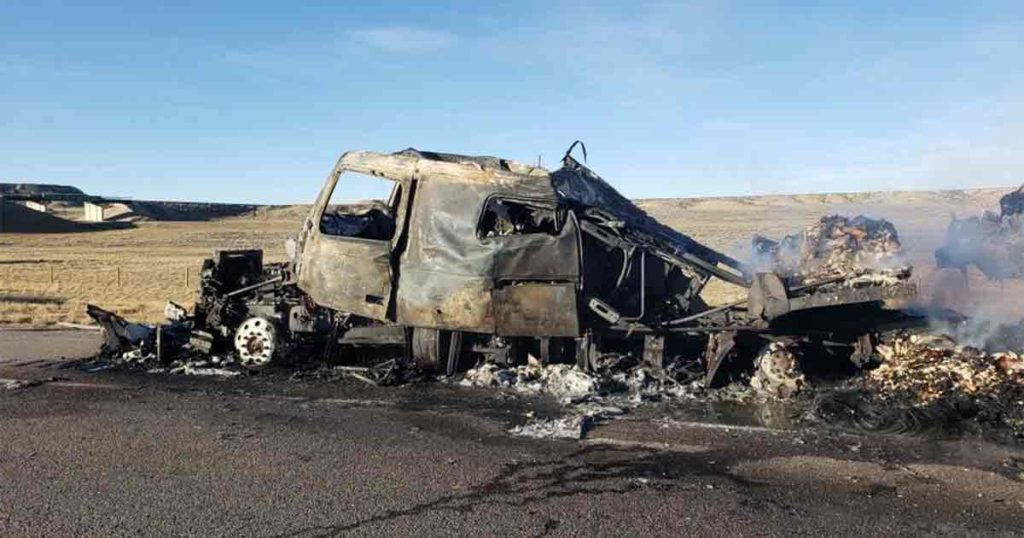 PHOTOS: Semi Truck, Trailer a Complete Loss after Fire on I80