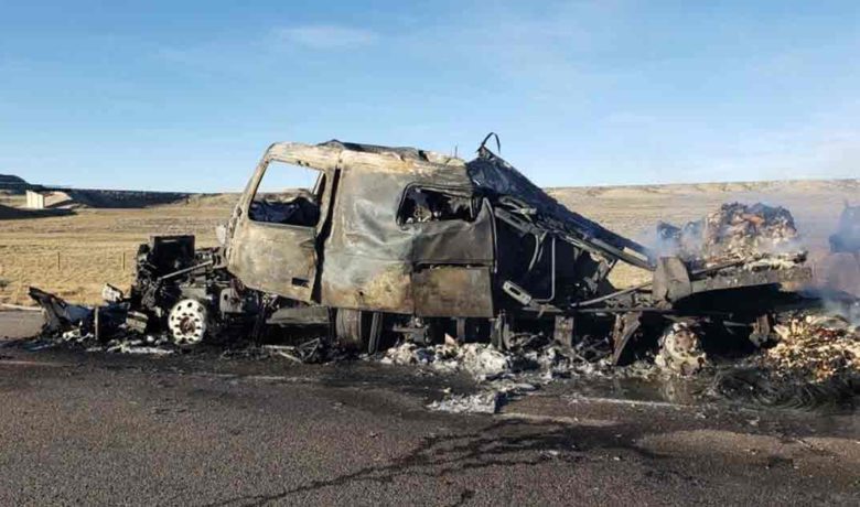 PHOTOS: Semi Truck, Trailer a Complete Loss after Fire on I80