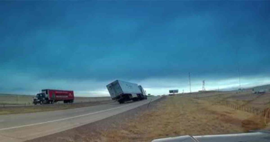 VIDEO: WYDOT Shares Semi Truck Blow Over