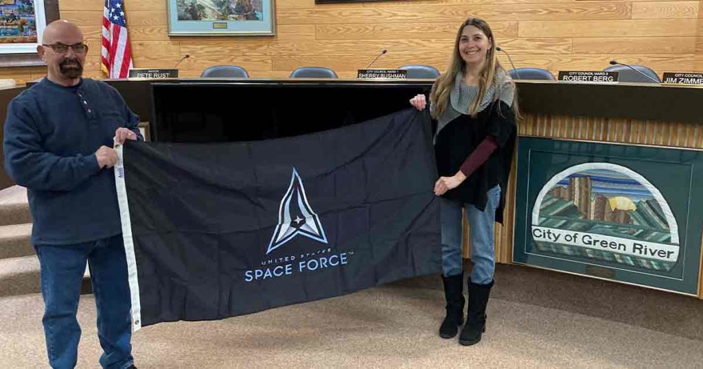 Green River Receives Space Force Flag