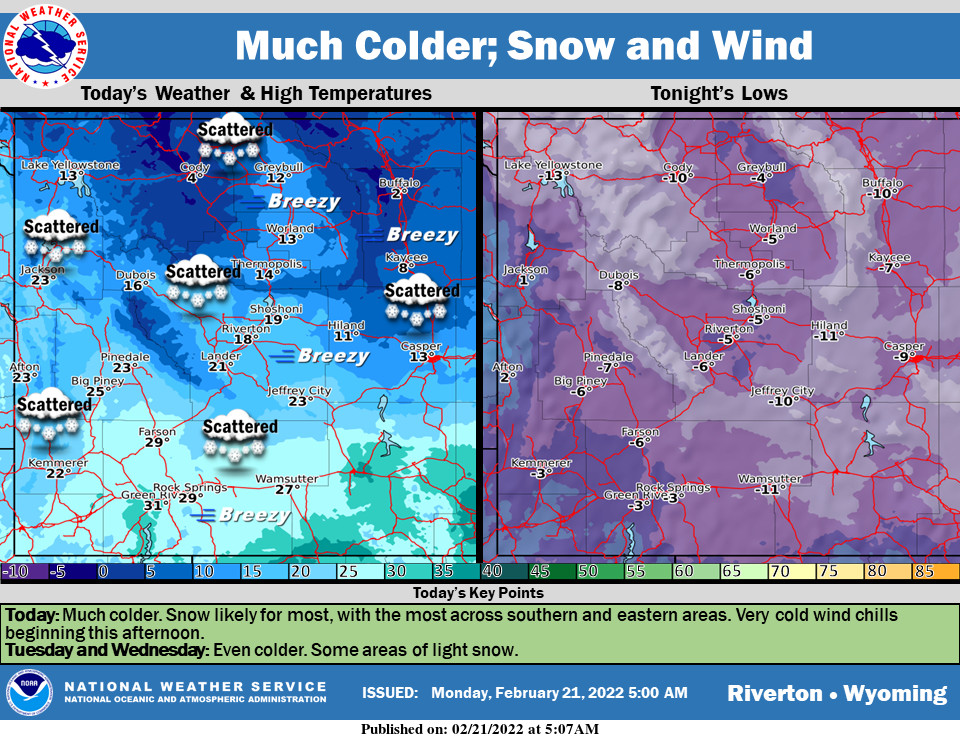 Snow Shower with a High Near 29