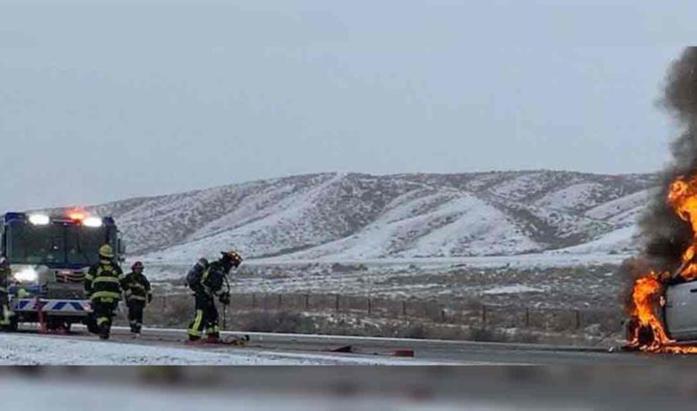 PHOTOS: Fire District No. 1 Puts Out Truck Fire on I80 This Morning