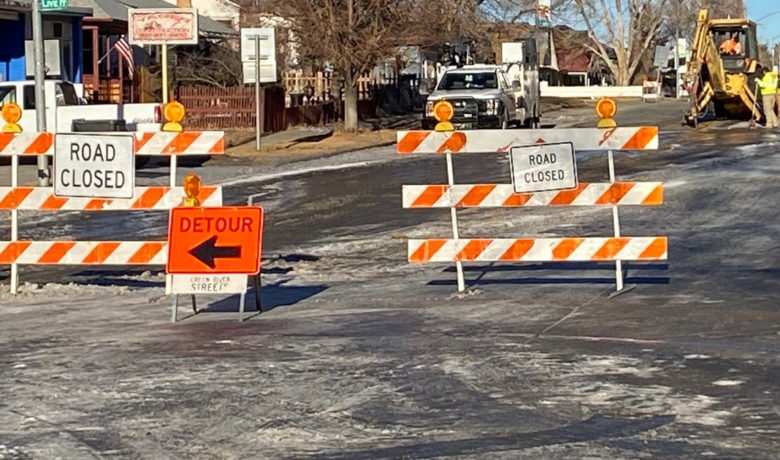 Crews Working on Waterline Break in Green River