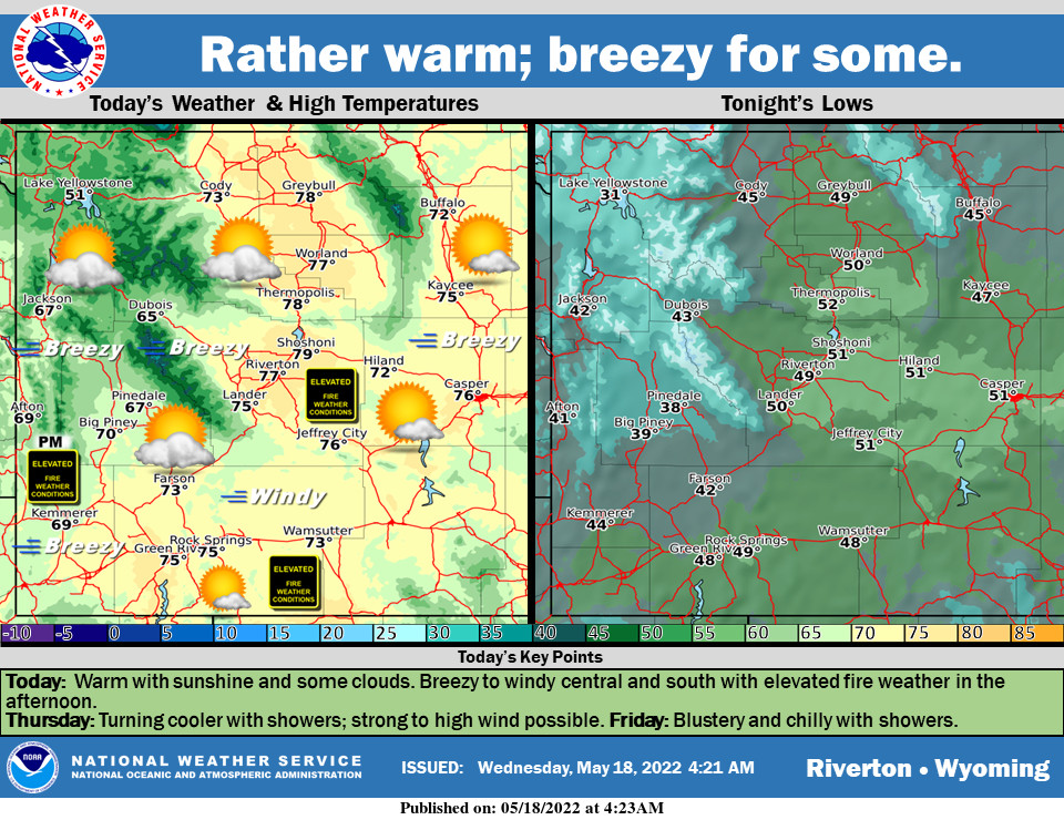 Mostly Sunny with a High Near 65