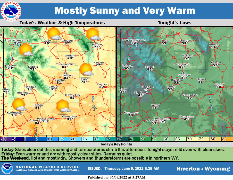Mostly Sunny with a High Near 82