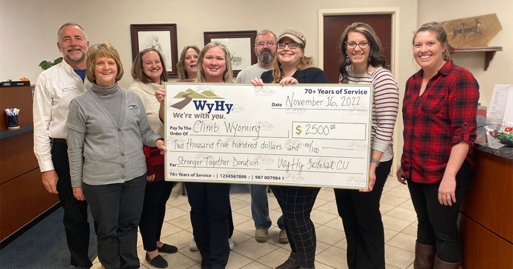 WyHy Credit Union Makes $2,500 Donation to Climb Wyoming