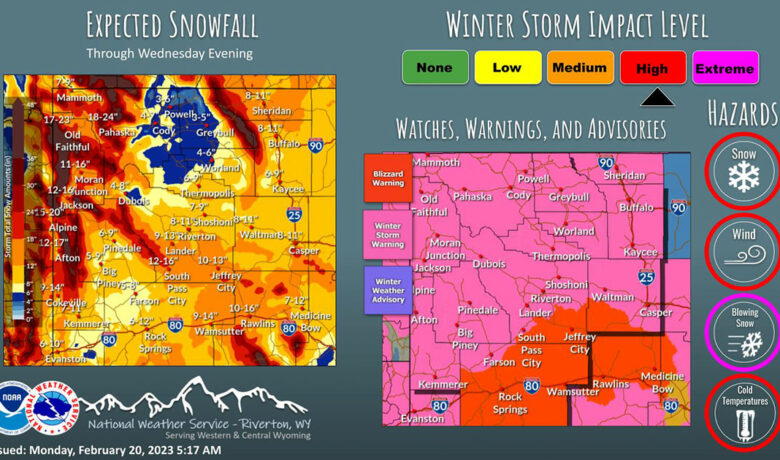 Blizzard Warning Issued for Sweetwater County through Wednesday Morning
