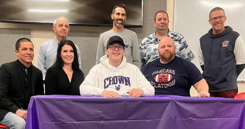 Evanston Student Carson Van Gieson Commits to Playing Football for Crown College
