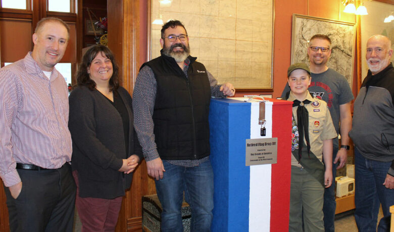 Scout Creates Flag Collection Box for Eagle Project