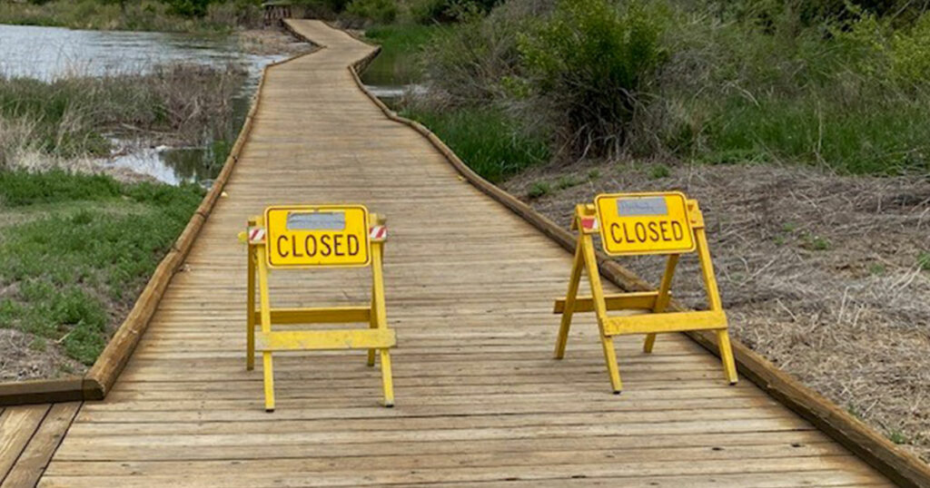 Portion of Greenbelt Boardwalk Closed Due to High River Flows