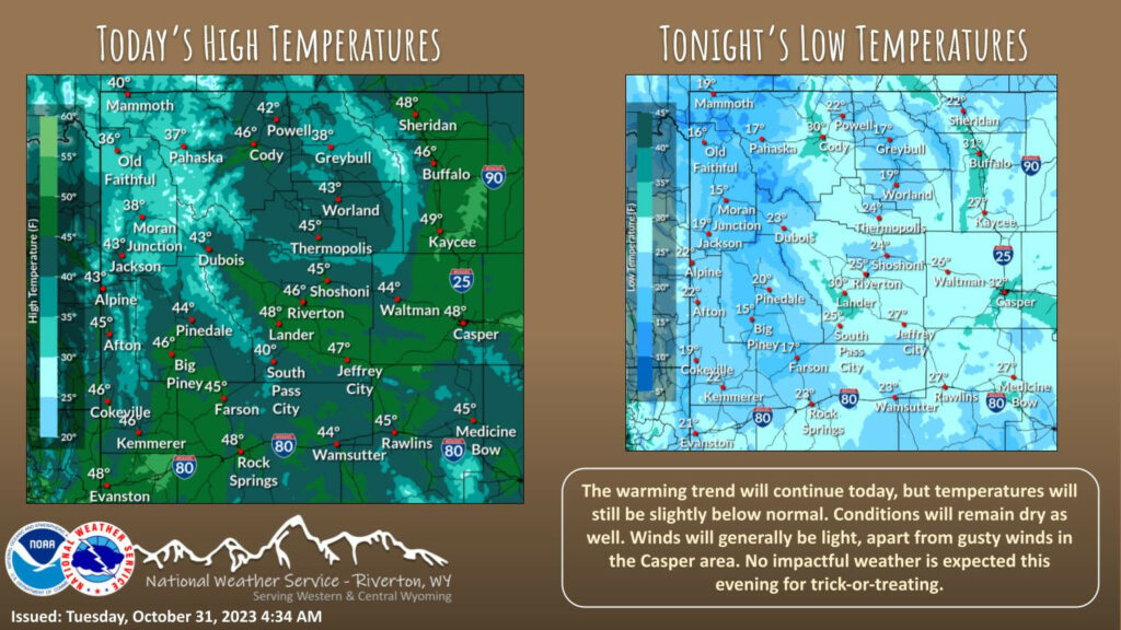 Sunny With a High Near 48
