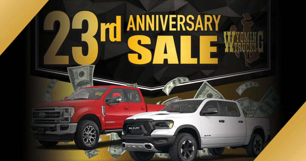 Celebrate the 23rd Anniversary of Wyoming Trucks & Cars with Unbeatable Deals!