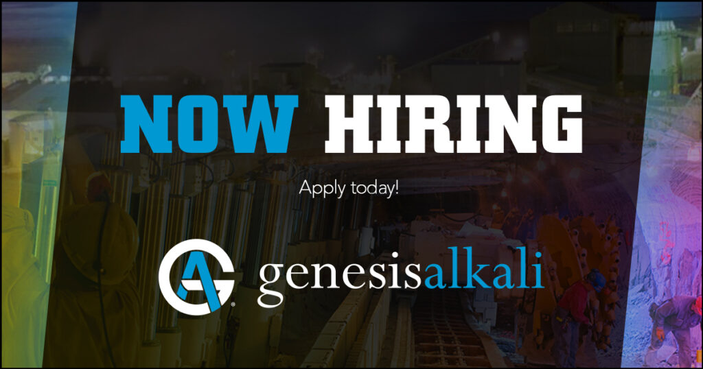 Genesis Alkali Hiring Industrial Maintenance Mechanic, Mine Utility Helper or Surface Yard Person