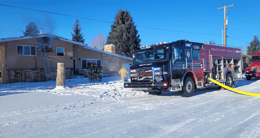 Sublette County Unified Fire Crews Extinguish Attic Fire in Pinedale Home