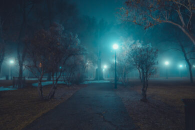 PHOTO ESSAY: Take a Stroll Through Rock Springs as it Glows Amidst the Night Fog