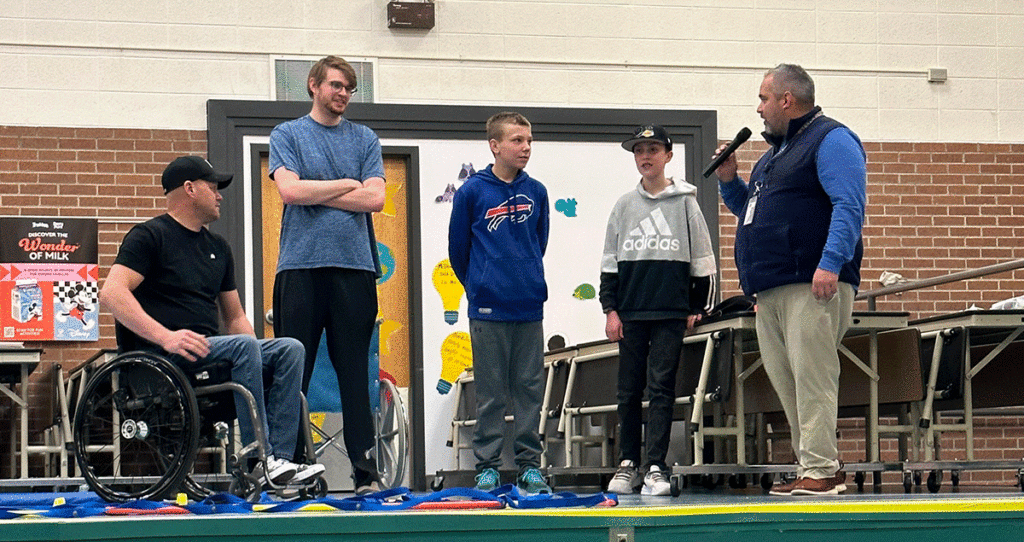 Dustin Shillcox Talks to Harrison Elementary Students About Disability Awareness