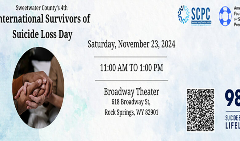 Sweetwater County Prevention Coalition to Host 4th Annual International Survivors of Suicide Loss Day Event