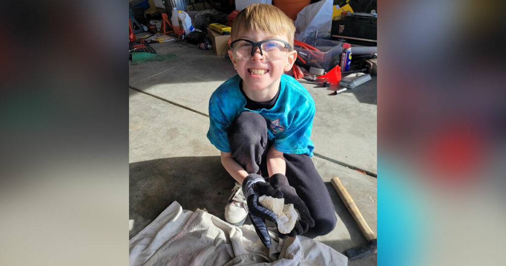 Cub Scouts Break Open Geodes