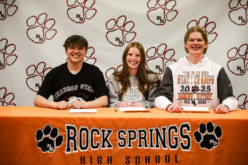Three Rock Springs Cheerleaders Sign with Chadron State College
