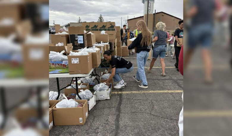Rock Springs Tiger Rhythm Dance Team Volunteers at Local Food Bank