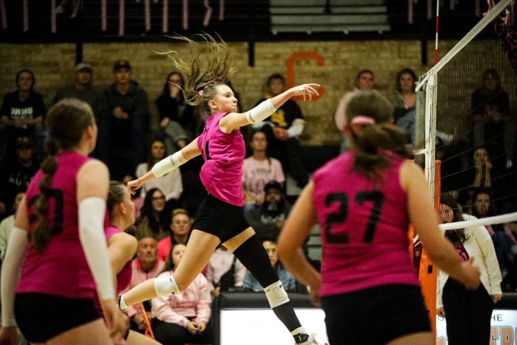 Lady Wolves Sweep Lady Tigers in Dig Pink Match Ahead of Regionals
